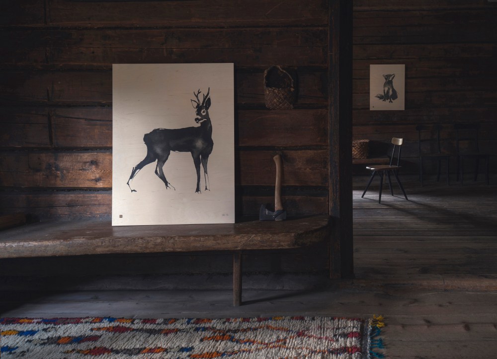 Teemu_Jarvi_Illustrations_RoeDeer_RedFox_ArtPrint_wood